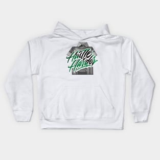 Hustle Harder Lucky Green Retro Kids Hoodie